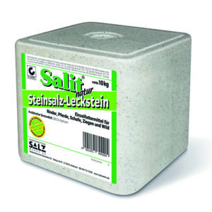 10 kg SALIT Steinsalz-Leckstein für Rinder, Pferde, Schafe, Ziegen und Wild